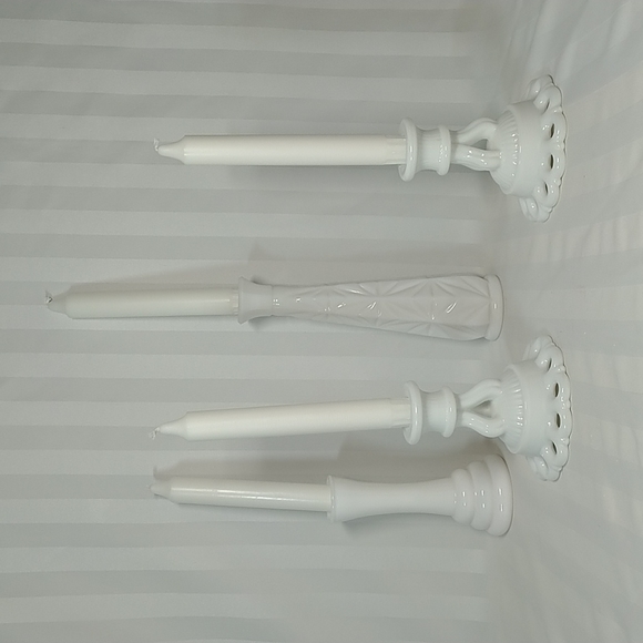 Accents 4 For 12 White Glass Candle Holder Set Poshmark